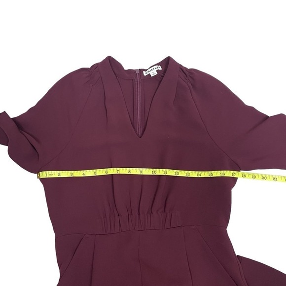 Whistles Devyn Crepe Jumpsuit 6 Burgundy Women’s - Picture 5 of 12